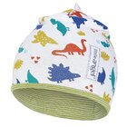 LITTLE ANGEL Čiapka podšitá Outlast® 1 | 36-38 cm biela-dino/pruh zelený matcha